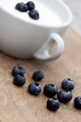Yogurt and blueberries