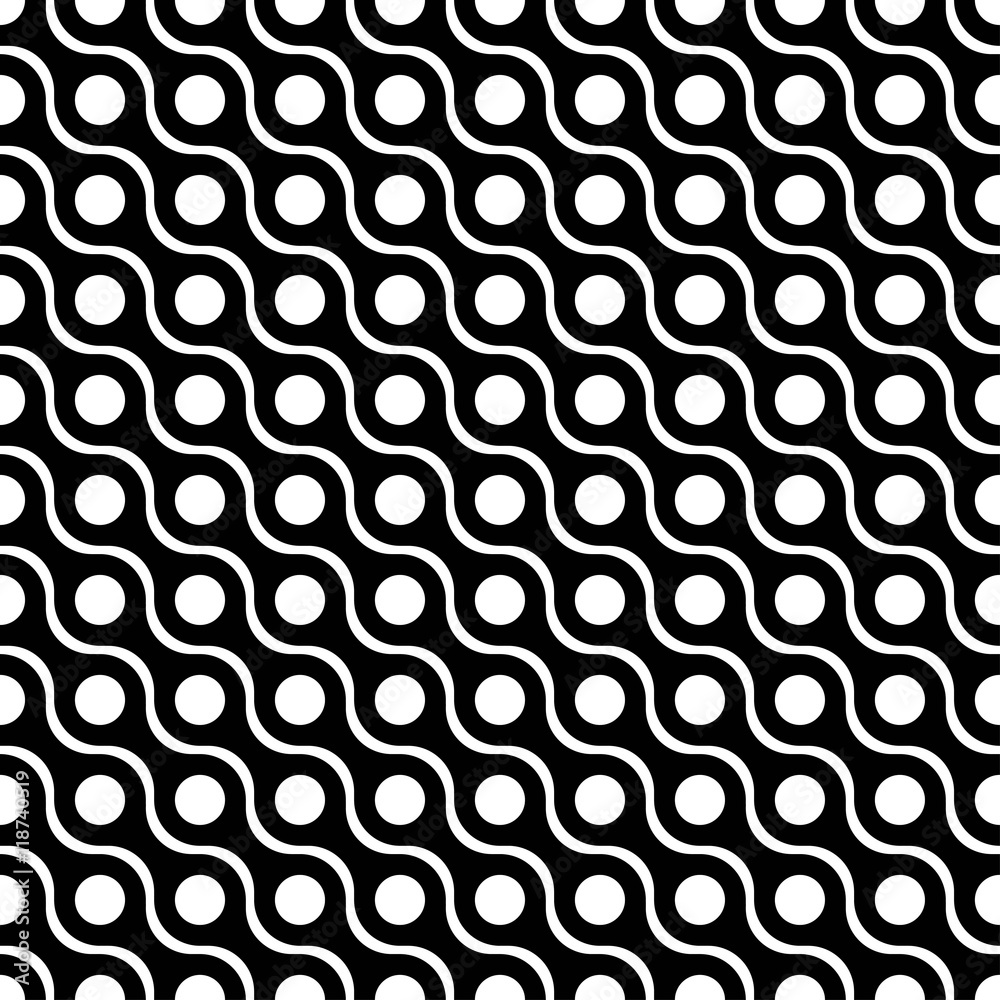 Wall mural vector seamless texture. modern abstract background. monochrome pattern of bicycle chain links.