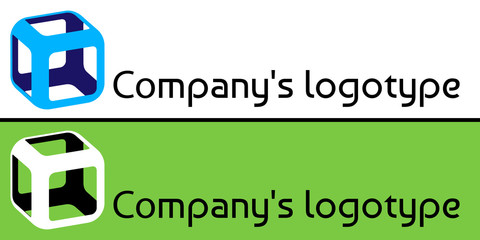 Company's logotype in the form of a 3D cube