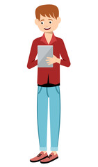 Fototapeta premium Modern man with a gadget
