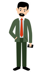 Modern man with a smartphone.