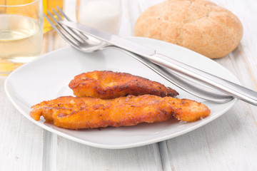 breaded veal steaks fried