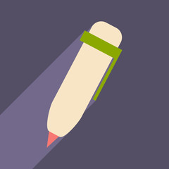 Flat with shadow icon and mobile application pen