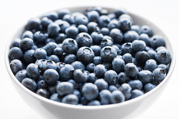 Fresh blueberry in white plate