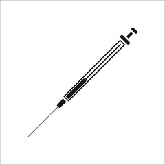 Medical lab syringe sign simple icon on background