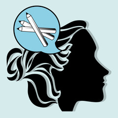 silhouette cosmetic stylist icon vector illustration graphic