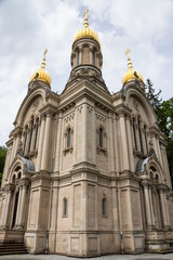 Fototapeta na wymiar Russisch-Orthodoxe Kirche auf dem Neroberg in Wiesbaden, Hessen