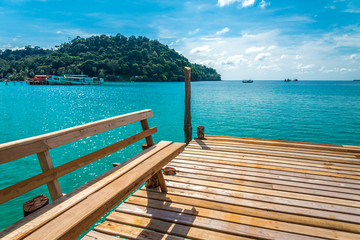 Beautiful tropical island beach, Koh Kood island Thailand - Travel vacation concept.