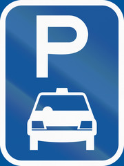 Road sign used in the African country of Botswana - Parking for taxis