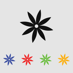 Abstract flowers. Vector black simple icon for web and mobile. Flat style.