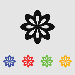 Abstract flowers. Vector black simple icon for web and mobile. Flat style.