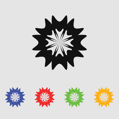 Abstract flowers. Vector black simple icon for web and mobile. Flat style.