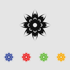 Abstract flowers. Vector black simple icon for web and mobile. Flat style.
