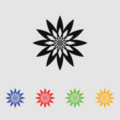 Abstract flowers. Vector black simple icon for web and mobile. Flat style.
