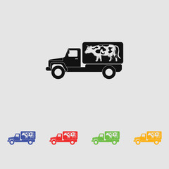 cow freight car vector silhouette. Simple icon