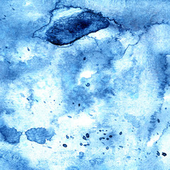 Watercolor texture blue with spraying brush effects, marble.