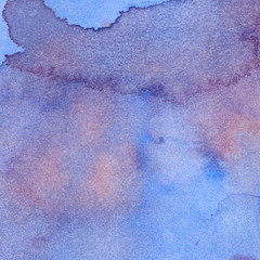 Watercolor texture blue and pink color with crude brush effects, marble. blue-pink watercolor background