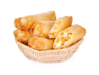 spring rolls on white background