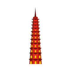 Temple icon in flat style isolated on white background. Monuments and buildings symbol