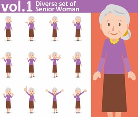Diverse set of old woman on white background , EPS10 vector format vol.1