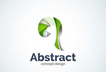 Abstract swirl logo template, smooth elegant shape concept