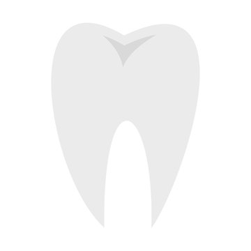 Tooth icon in flat style isolated on white background. Dentistry symbol