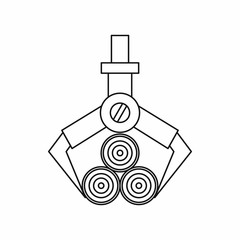 Log loader icon in outline style isolated on white background