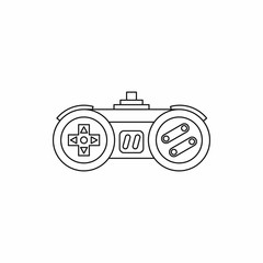 Joystick icon in outline style isolated on white background