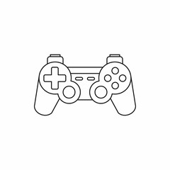 Joystick for gaming console icon in outline style isolated on white background