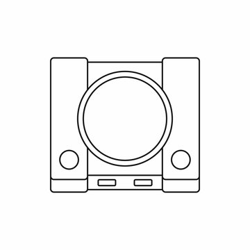 Video game console icon in outline style isolated on white background