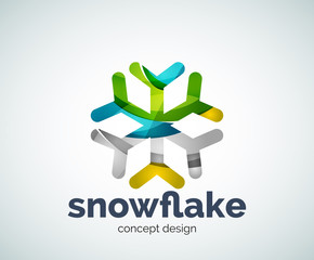 Fototapeta premium Vector Christmas snowflake logo template