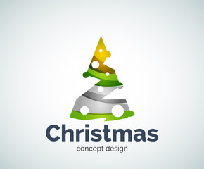 Vector Christmas tree logo template