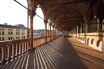 The loggia of the palace della Ragione, the ancient seat of the courts citizens of Padua.