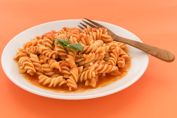 fusilli with tomato sauce