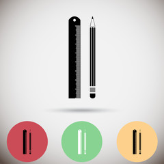 Pencil with ruler icon