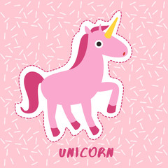 Unicorn : Cute Animal Set :  Vector Illustration