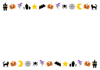 ハロウィン模様のフレームイラスト