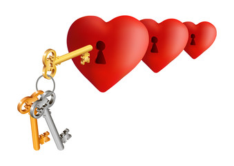 Hearts with keys