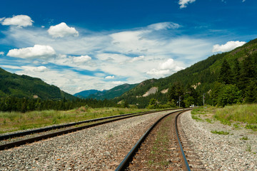 Train tracks in British Columbia, Canada