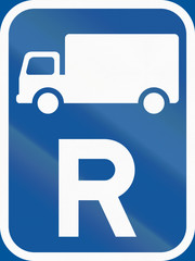 Road sign used in the African country of Botswana - Reservation for goods vehicles