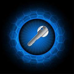 Abstract aluminium key icon technology background vector illustration