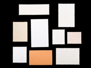 set of blank postage stamps