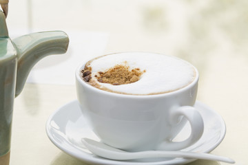 This is a coffee bean and cup.
