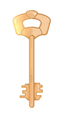 vector illustration of Gold vintage keys isolated on dark background