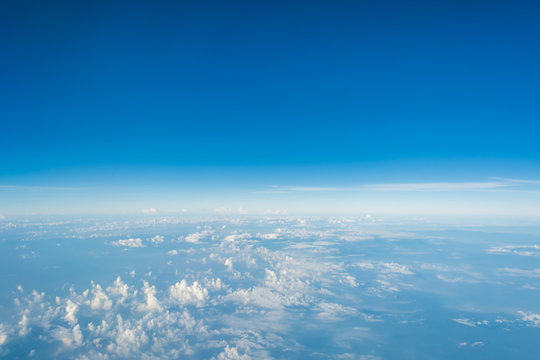image of clear blue sky and white clouds on day time