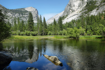 Mirror lake reflections, Yosemite national park