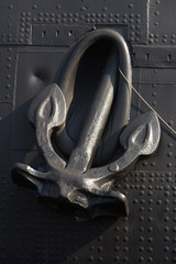 black anchor on a black Board