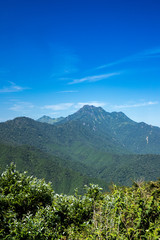 瓶ヶ森林道から見た石鎚山