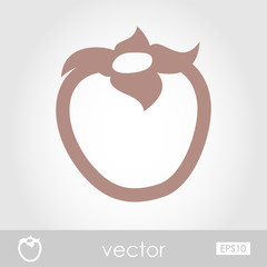 Persimmon outline icon. Tropical fruit