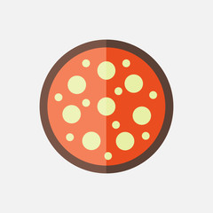 Illustration of tasty pizza on a beautiful gray background